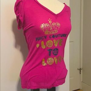 Pink Juicy Couture V-Neck T-Shirt